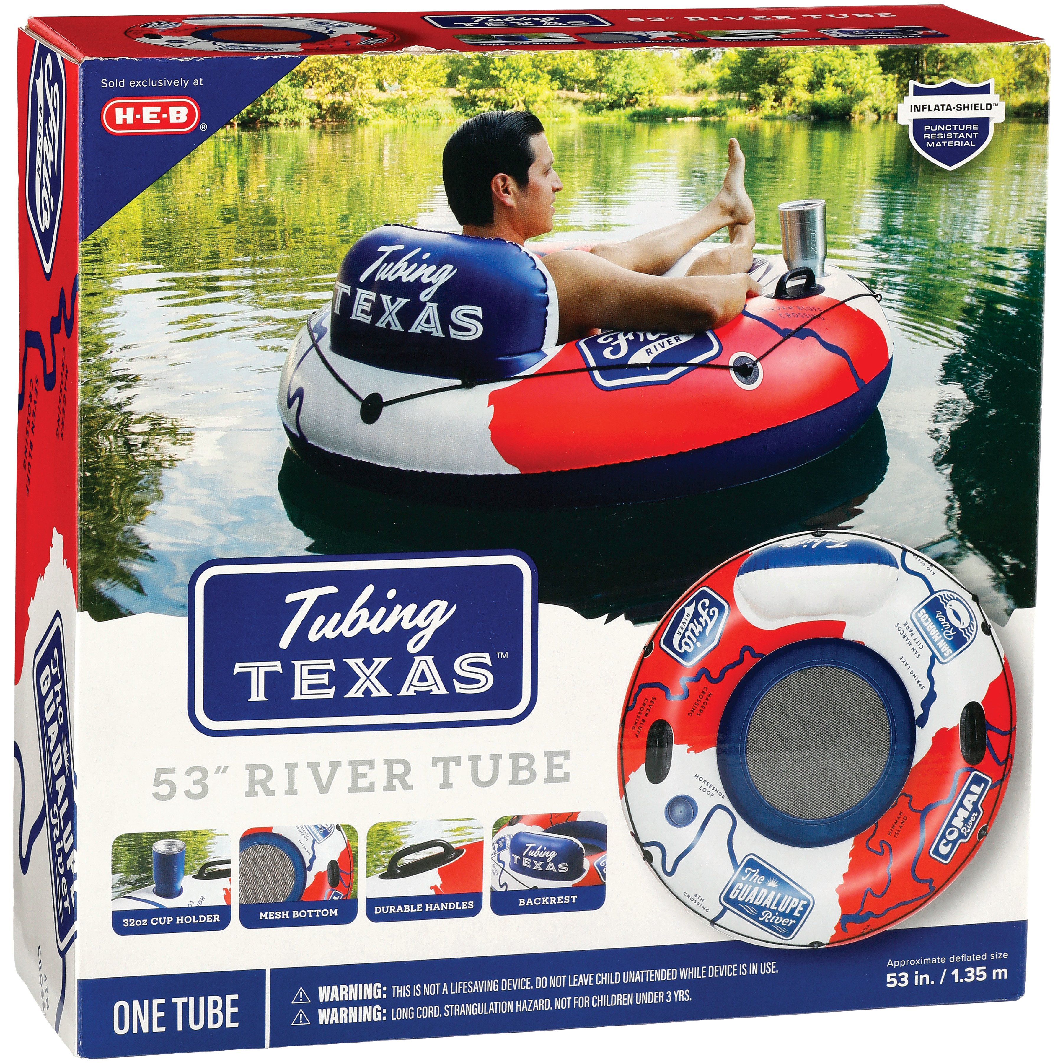 H-E-B Tubing Texas Inflatable River Tube - Red