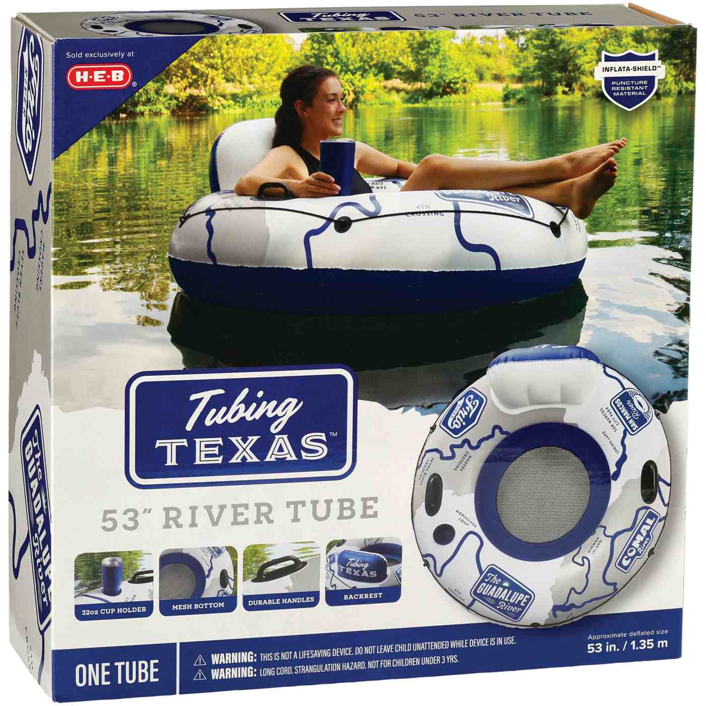H-E-B Tubing Texas Inflatable River Tube - Gray; image 1 of 2