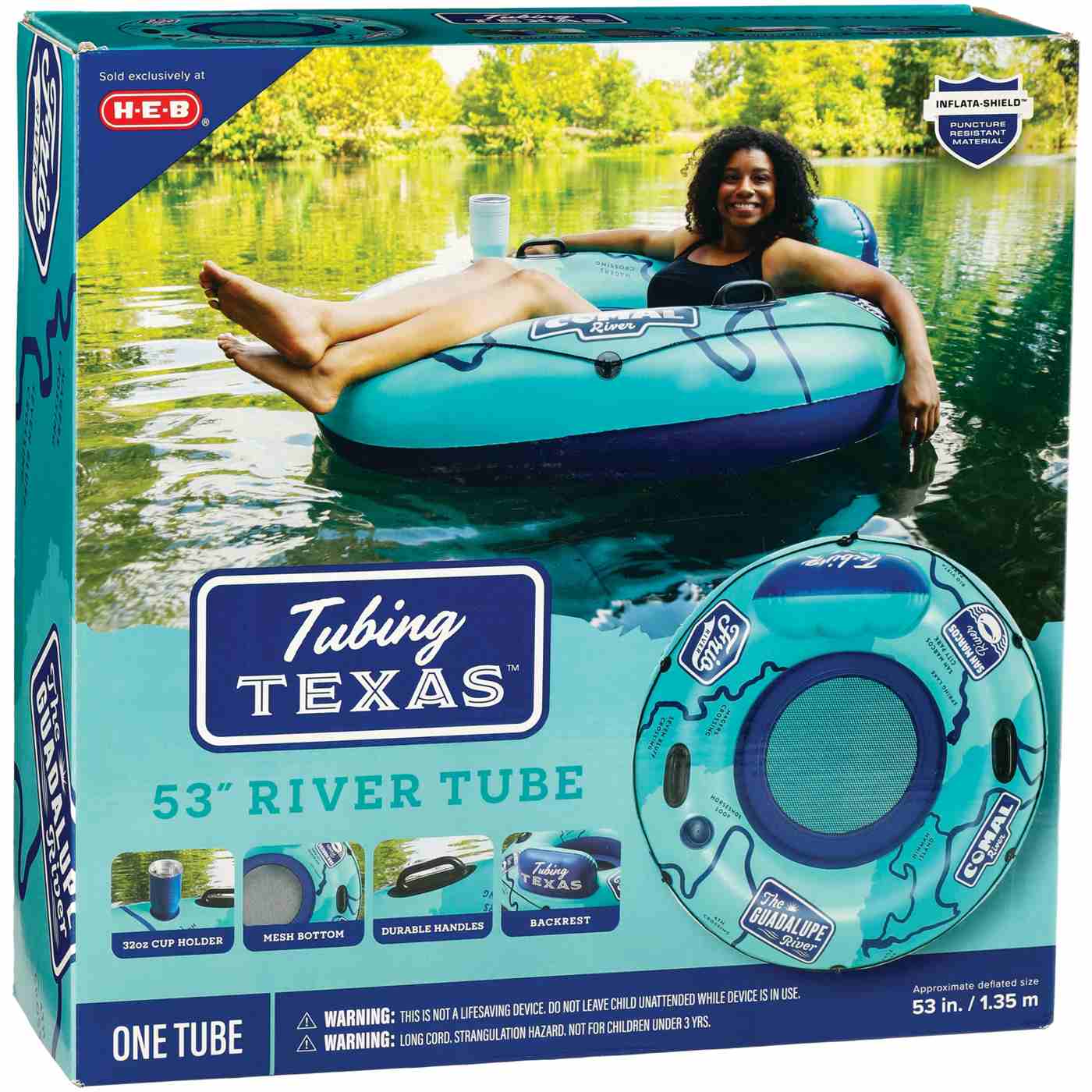 H-E-B Tubing Texas Inflatable River Tube - Teal - Shop Floats at H-E-B