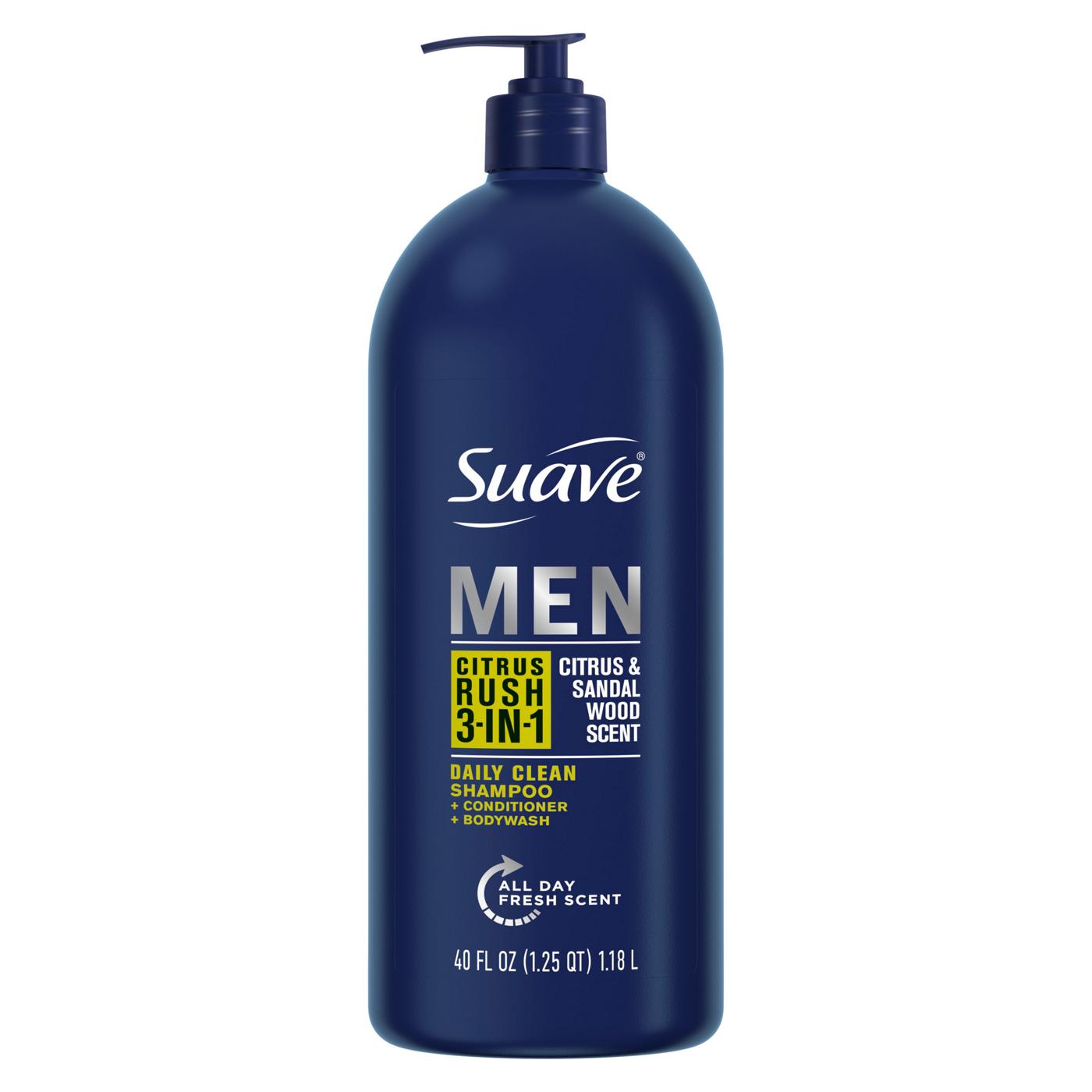 Suave Men 3-in-1 Shampoo + Conditioner + Body Wash - Citrus Rush; image 1 of 5