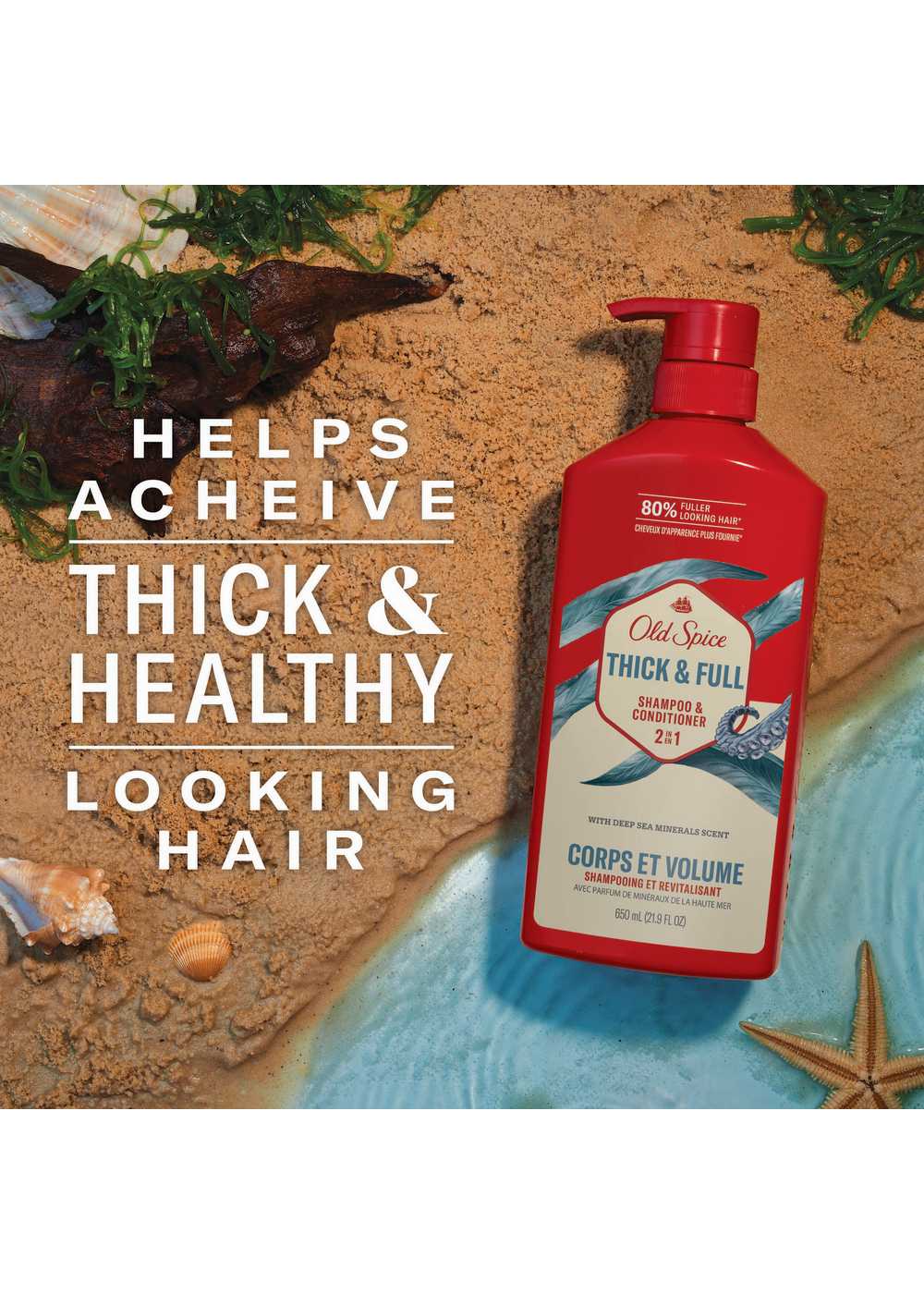 Old Spice Thick & Full 2 in 1 Shampoo & Conditioner - Deep Sea Minerals Scent; image 3 of 7