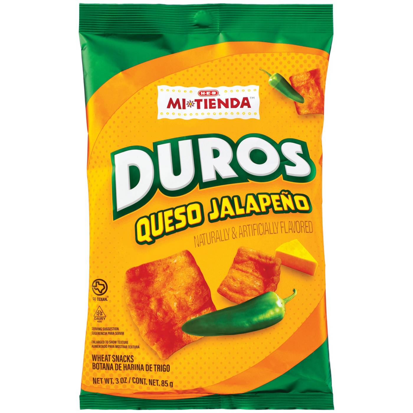 H-E-B Mi Tienda Duros Wheat Puffs Snacks - Queso Jalapeño; image 1 of 4