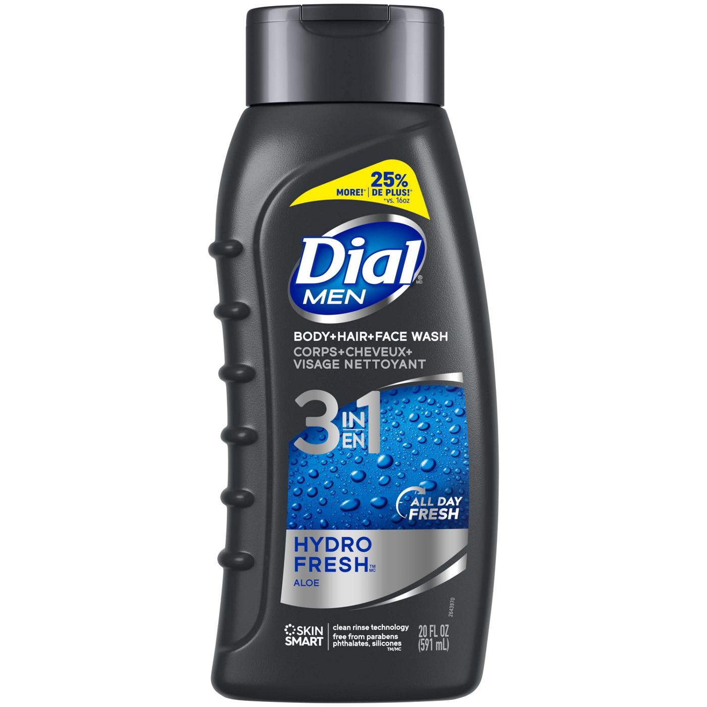 Dial Men 3in1 Body, Hair and Face Wash - Hydro Fresh; image 1 of 7