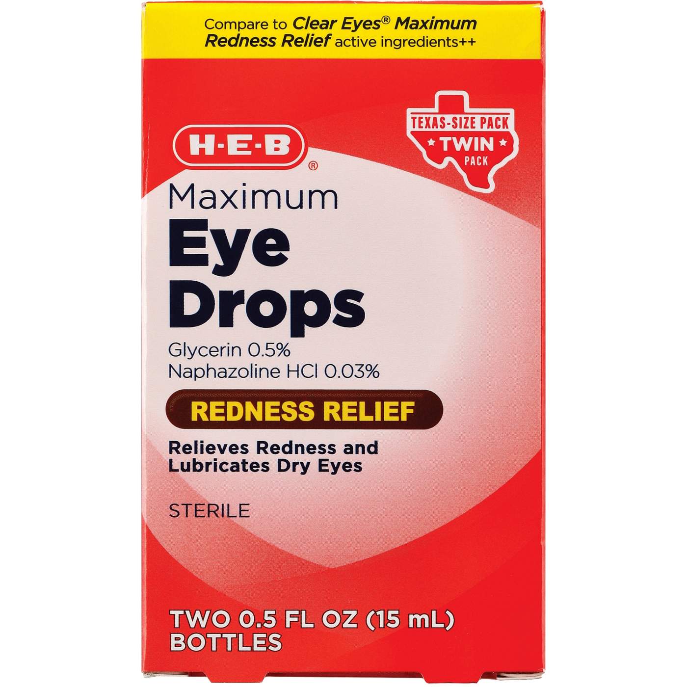 H-E-B Maximum Eye Drops Redness Relief 