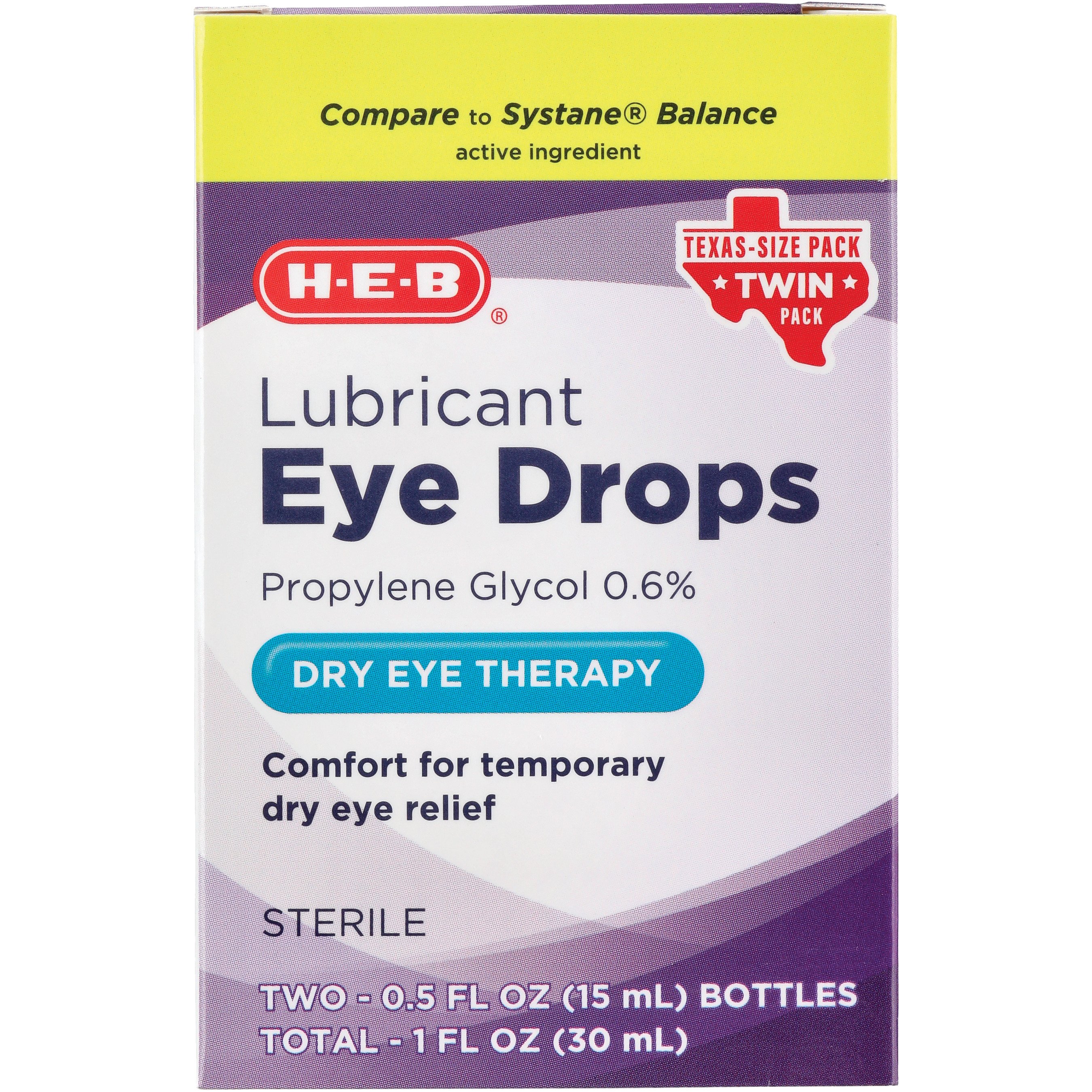 HEB Lubricant Dry Eye Therapy Drops Texas Size Pack Shop Eye