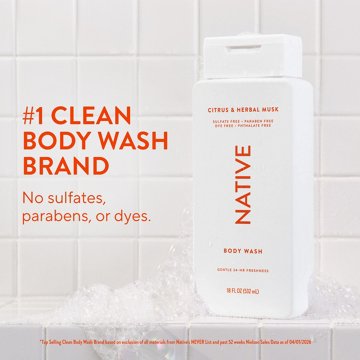 Native Body Wash, Citrus & Herbal Musk Scent