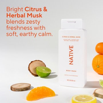 Native Body Wash, Citrus & Herbal Musk Scent