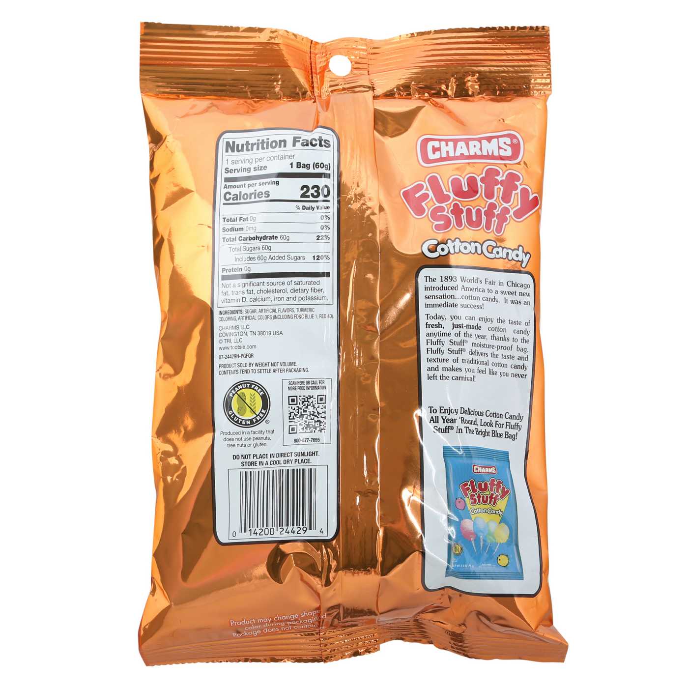 Charms Fluffy Stuff Scaredy Cats Cotton Candy - 2.1-oz. Bag