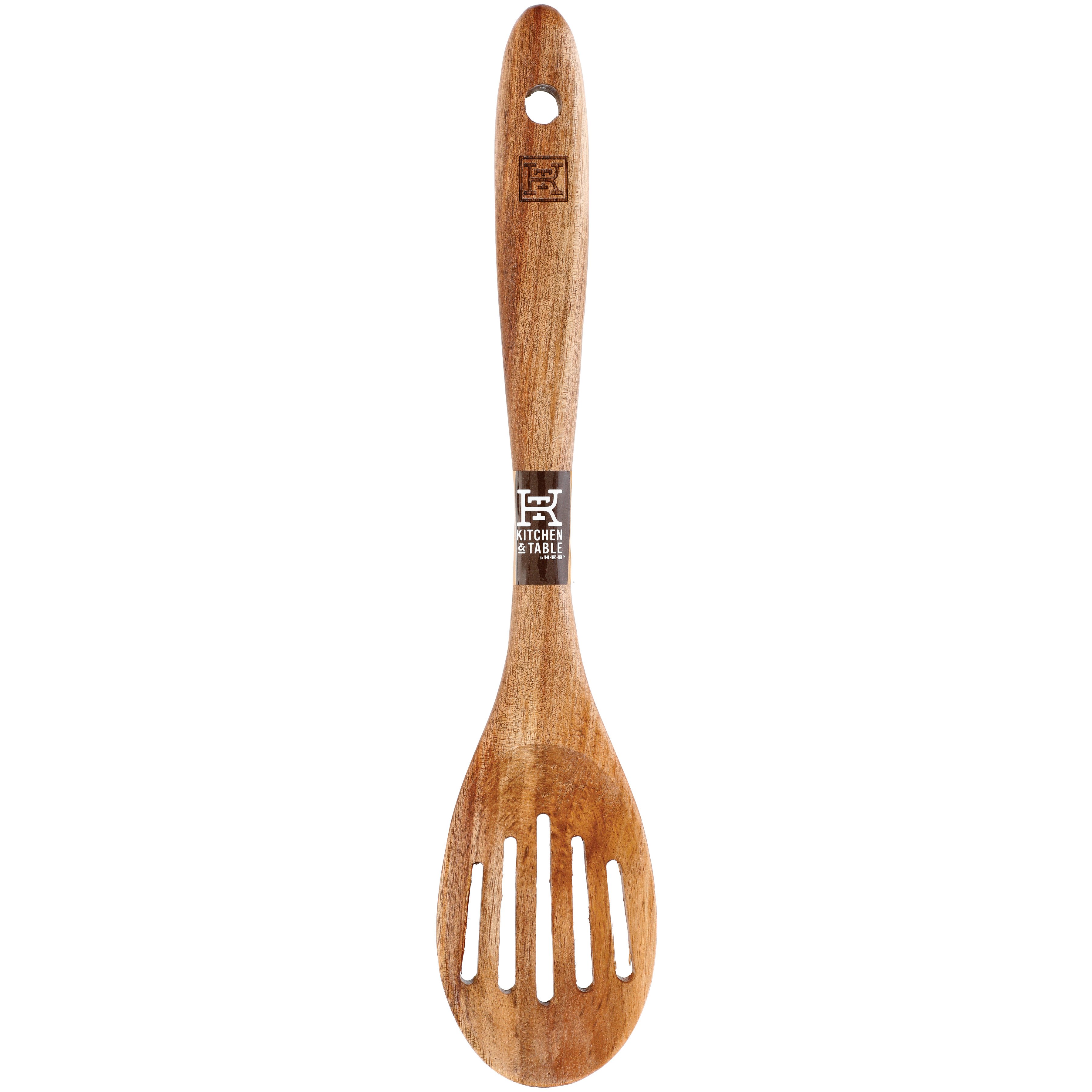 Slotted Ladle with Wooden Handle