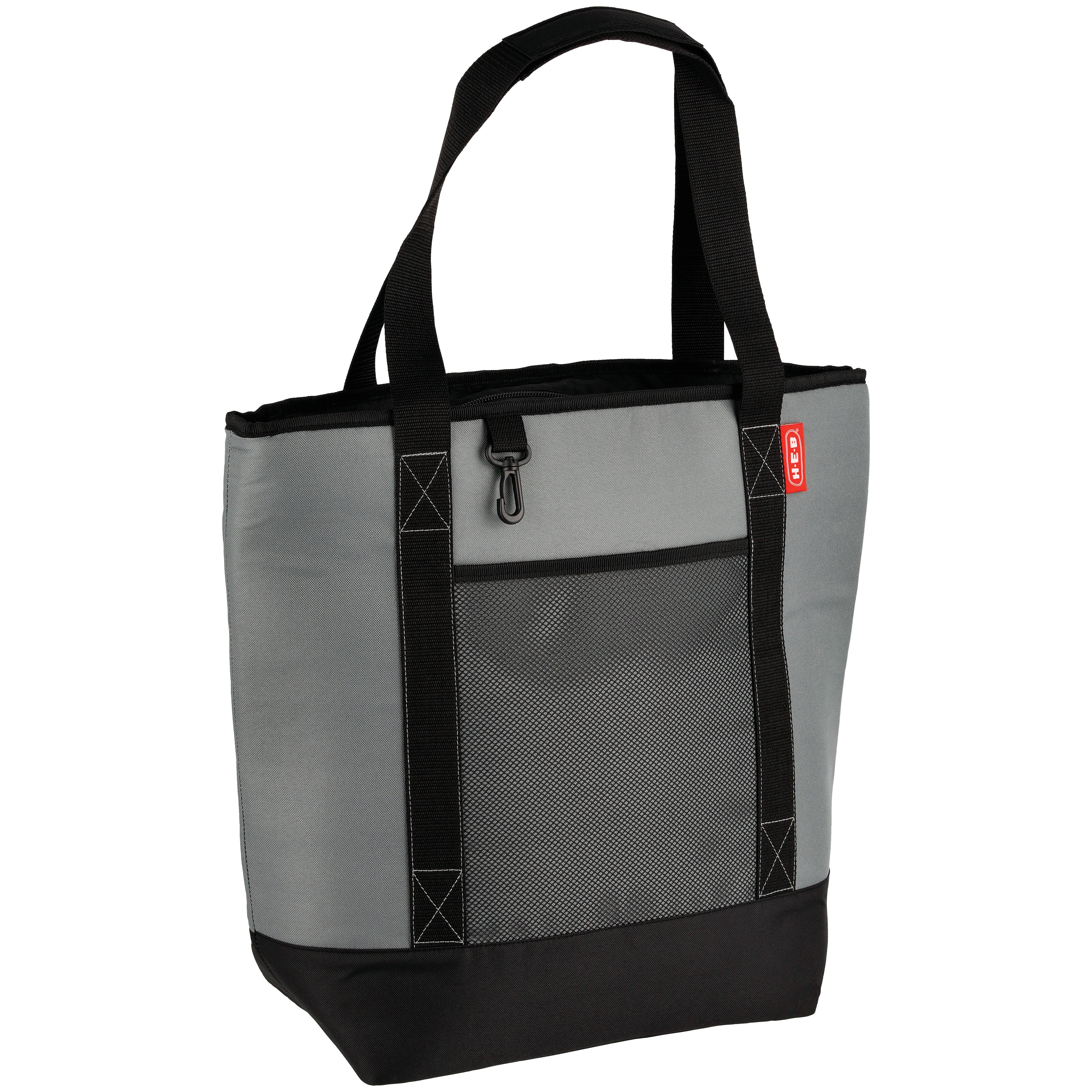 black grocery tote bag