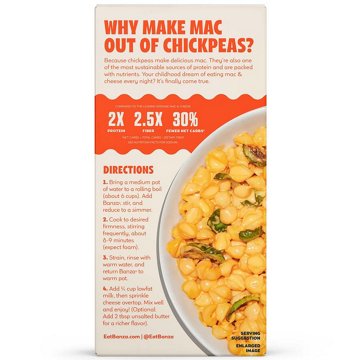 Banza 16g Protein Chickpea Pasta Cheddar Mac & Cheese Shells