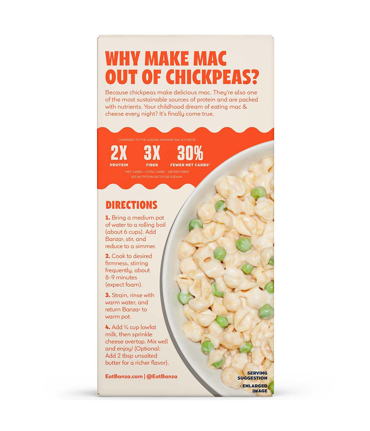 Banza 17g Protein Chickpea Pasta White Cheddar Mac & Cheese; image 2 of 3