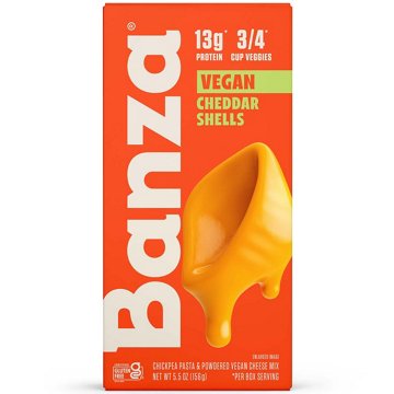 Banza 13g Protein Chickpea Pasta Vegan Cheddar Mac & Cheese