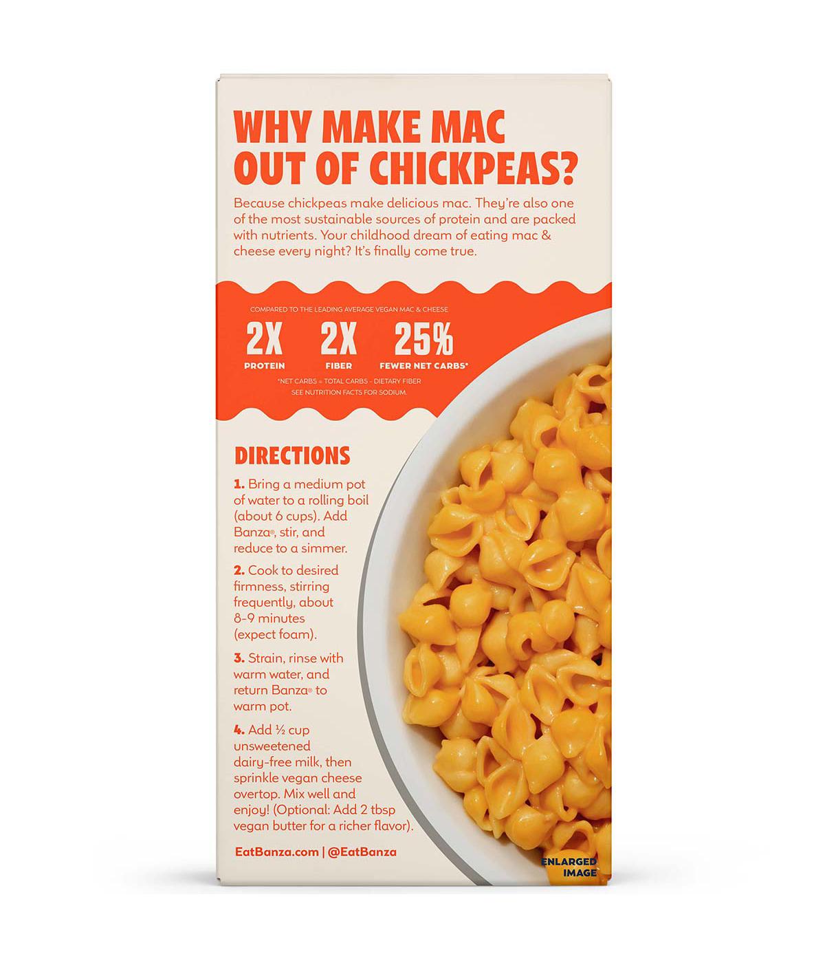 Banza 13g Protein Chickpea Pasta Vegan Cheddar Mac & Cheese; image 2 of 3