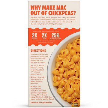 Banza 13g Protein Chickpea Pasta Vegan Cheddar Mac & Cheese