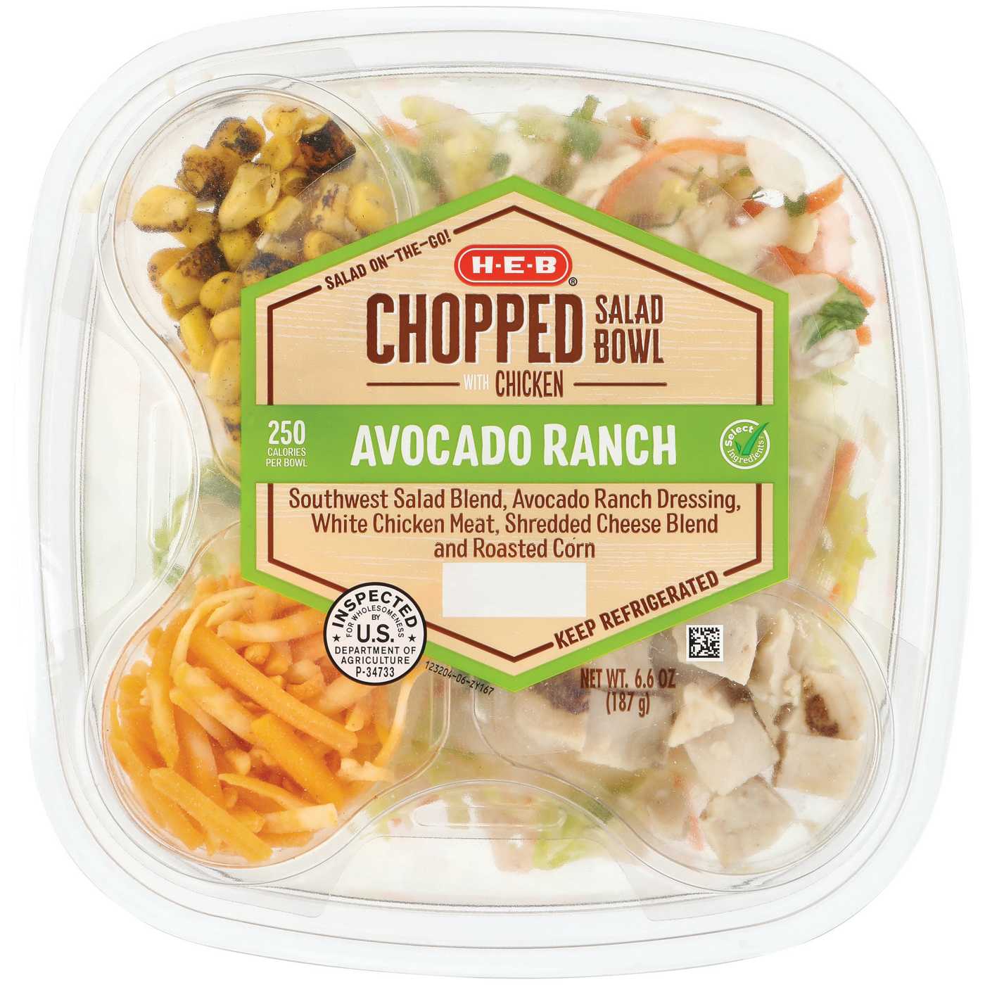 H-E-B Chopped Salad Bowl - Avocado Ranch; image 1 of 4