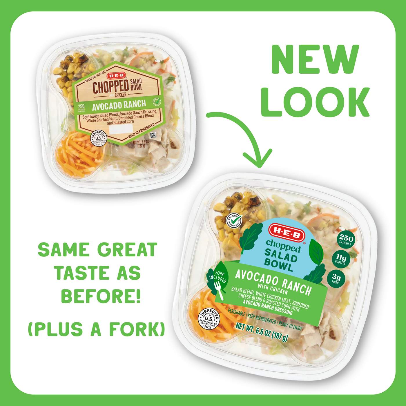 H-E-B Chopped Salad Bowl - Avocado Ranch; image 3 of 3