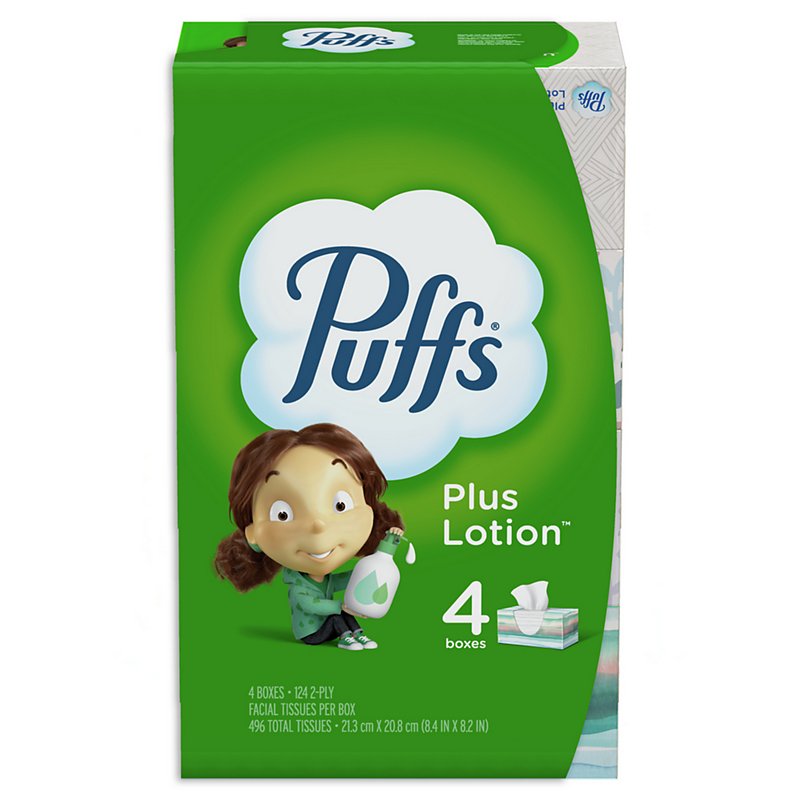 Puffs Plus Lotion Facial Tissues 4 pk - Shop Facial Tissue at H-E-B