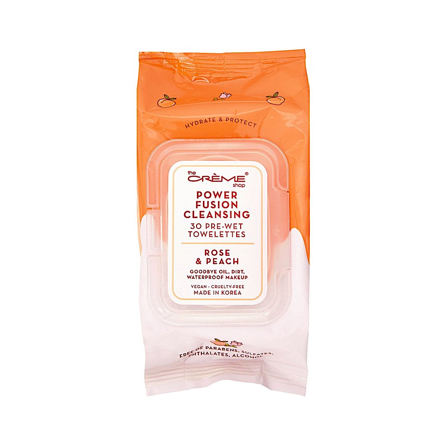 The Crème Shop Power Fusion Cleansing PreWet Towelettes Rose & Peach