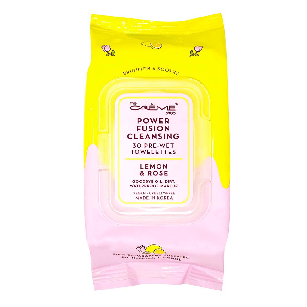 The Crème Shop Power Fusion Cleansing Towelettes Lemon & Rose Shop