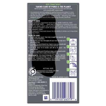 Bioré Men's Oil Control Charcoal Deep Cleansing Pore Strips, 6 ct