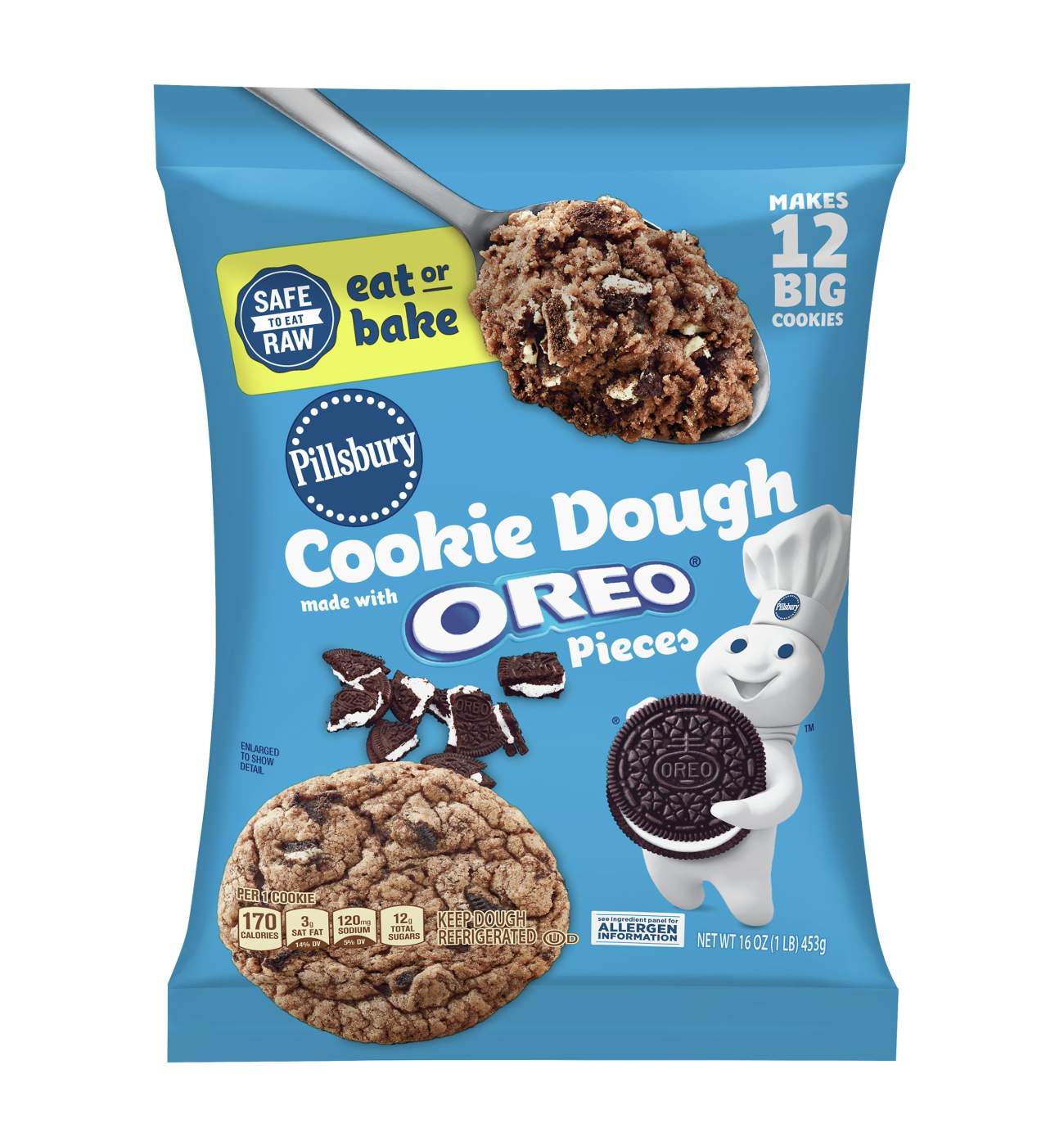 Pillsbury Ready to Eat or Bake Cookie Dough - Oreo Pieces; image 1 of 6