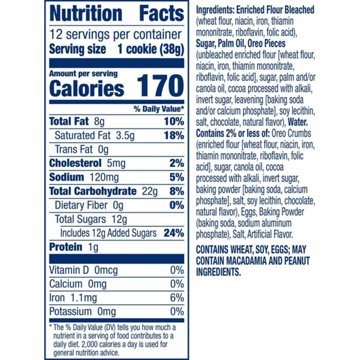 Pillsbury Ready to Eat or Bake Cookie Dough - Oreo Pieces, 12 ct