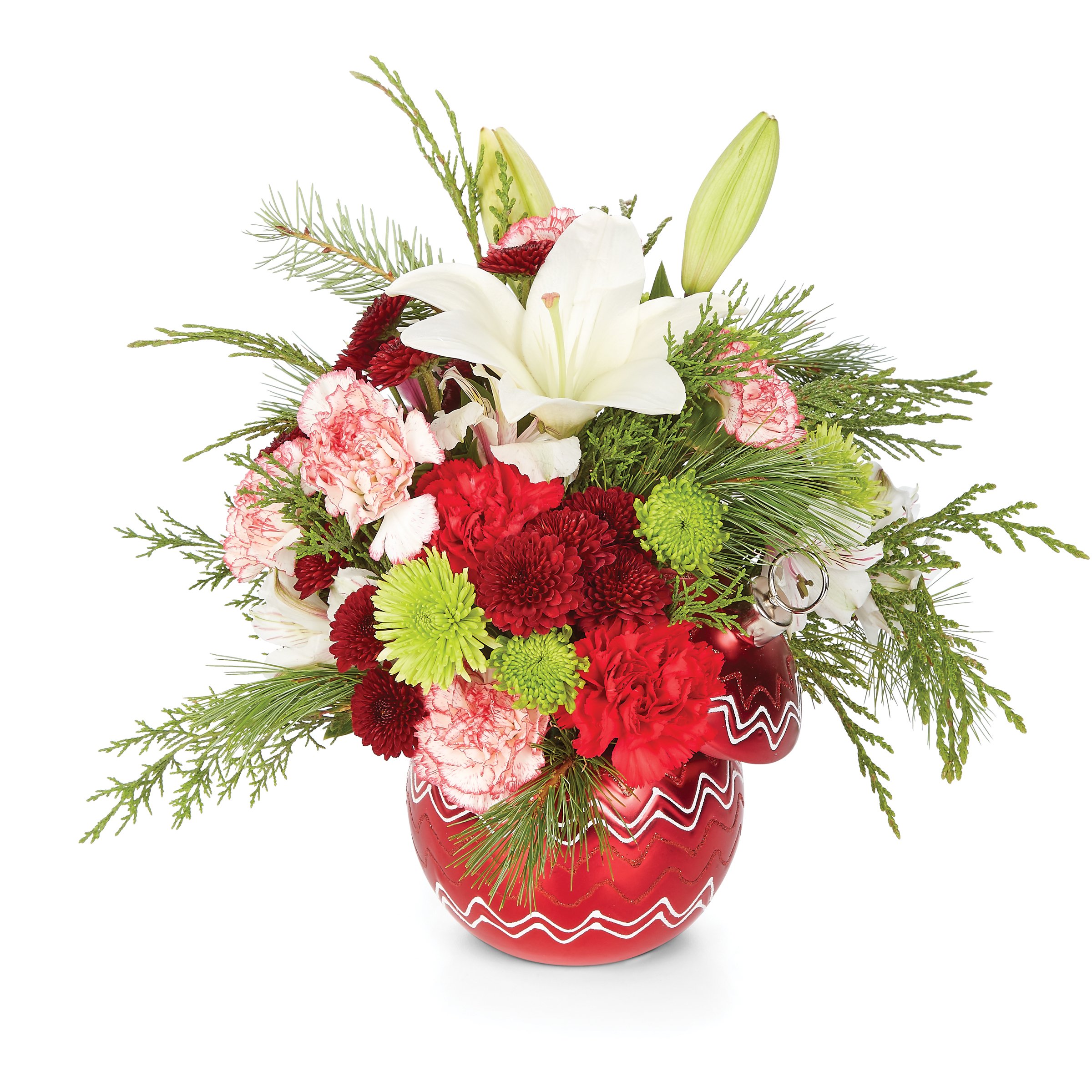 BLOOMS by HEB Holiday Ornament Floral Arrangement Shop Flowers