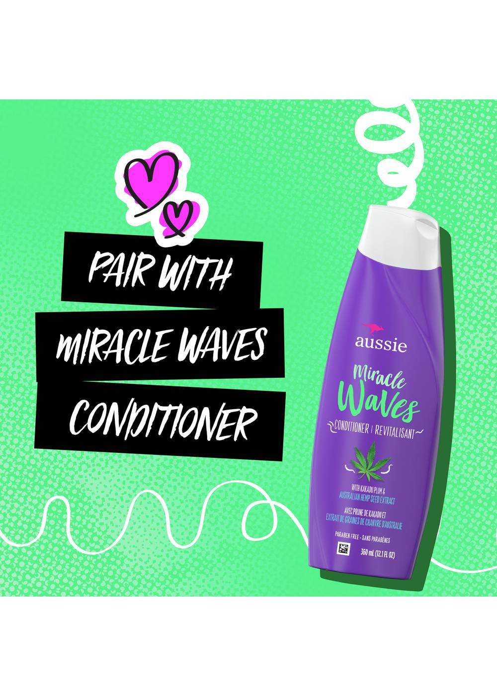 hestekræfter Lodge flare Aussie Miracle Waves Anti-Frizz Hemp Shampoo - Shop Shampoo & Conditioner  at H-E-B