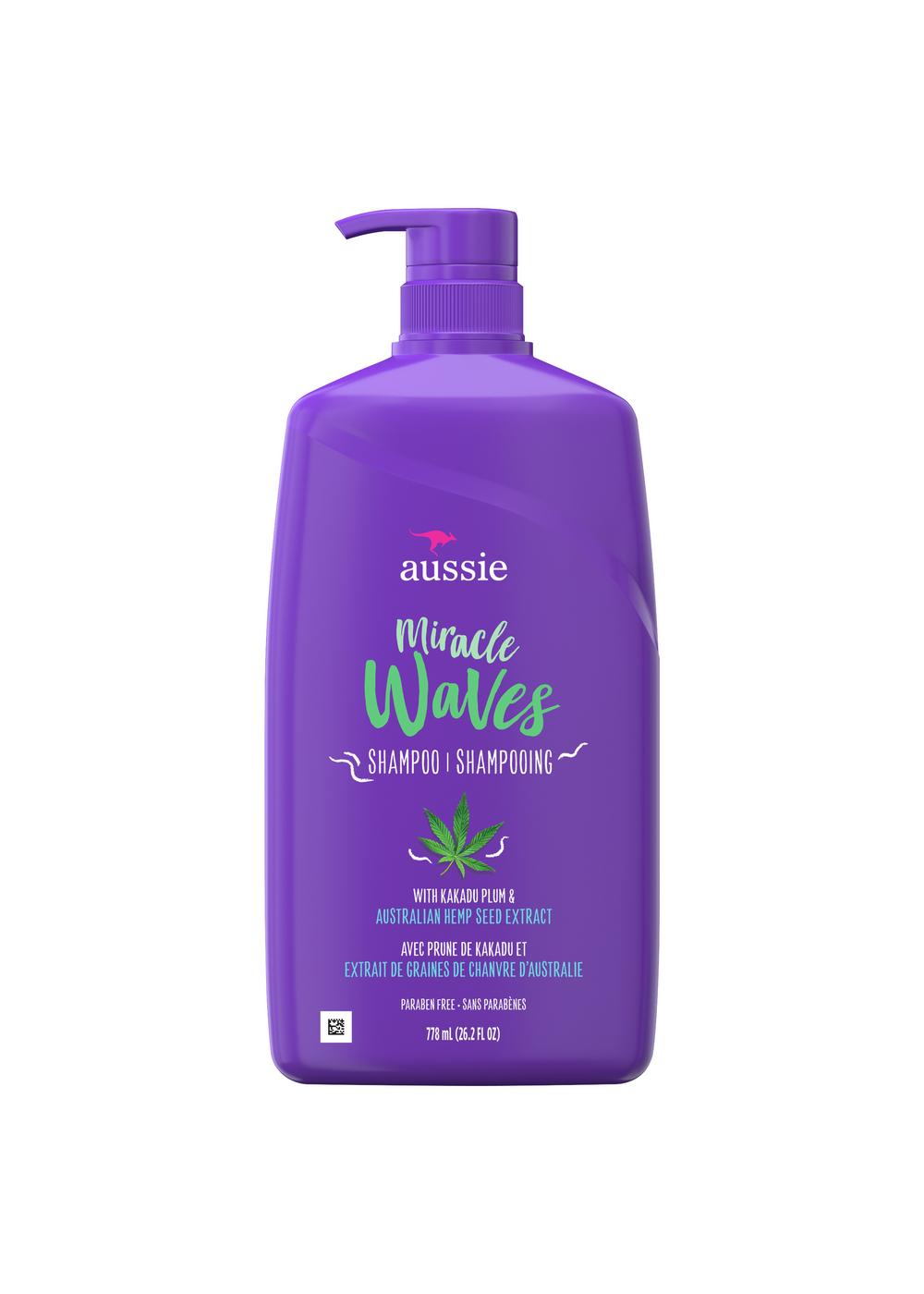 Aussie Miracle Waves Anti-Frizz Hemp Shampoo; image 1 of 6