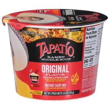 Tapatio Spicy Original Ramen Noodle Soup Bowl, 3.8 oz