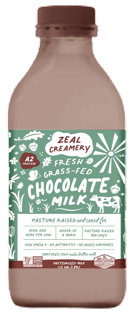 Zeal Creamery Grass-Fed Chocolate Milk, 1/2 gal | Central