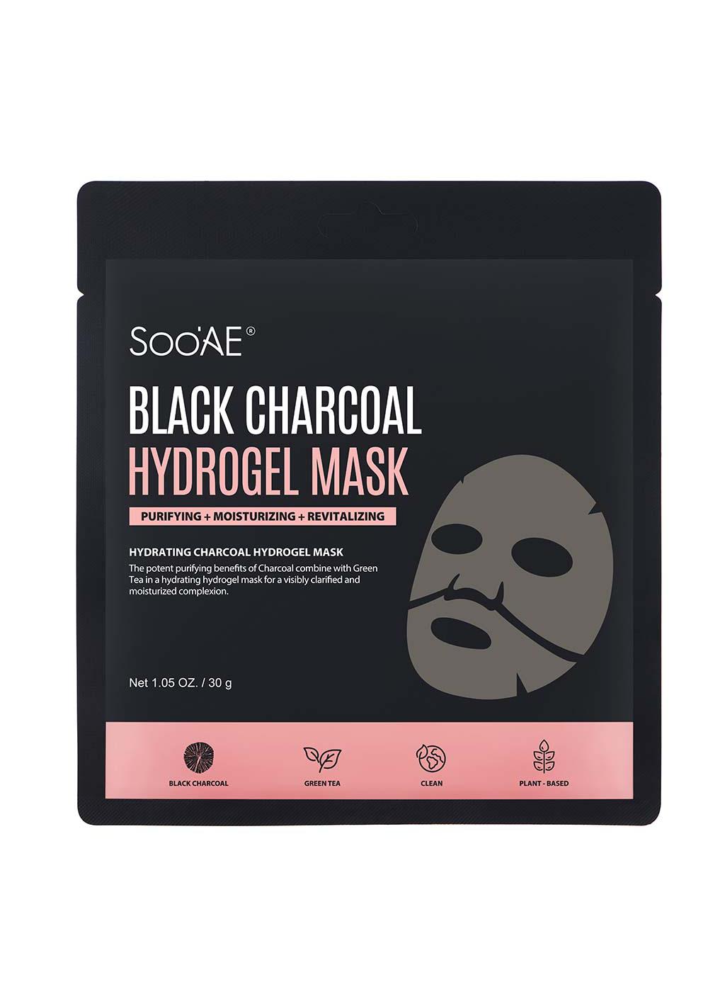 Soo'AE Black Charcoal Hydrogel Mask; image 1 of 2