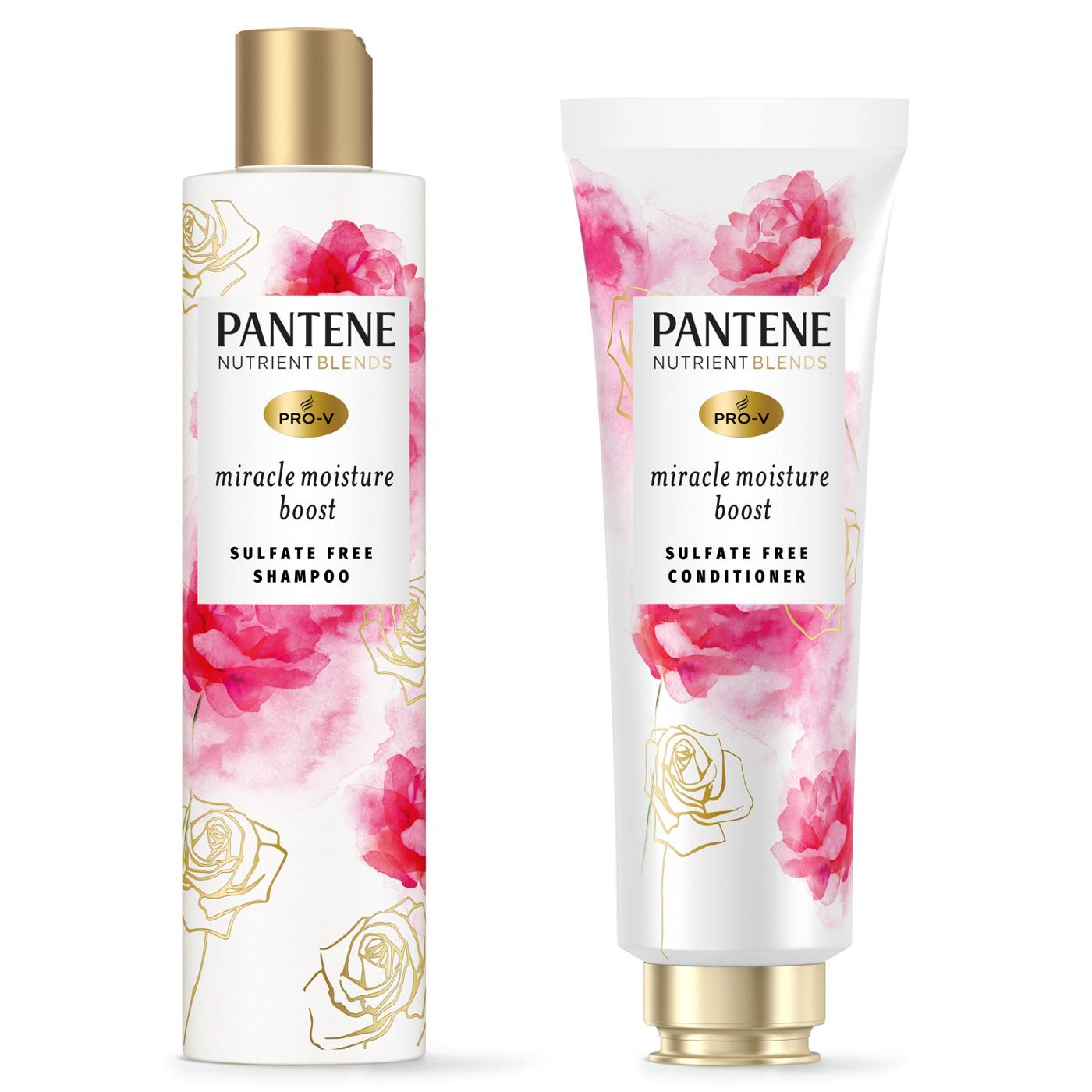 Pantene Nutrient Blends Miracle Moisture Boost Rose Water Shampoo for Dry  Hair, Sulfate Free, 9.6 fl oz