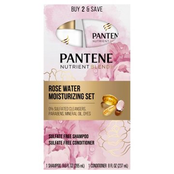 Pantene Nutrient Blends Moisture Boost  Rose Water Shampoo & Conditioner, 2 pk
