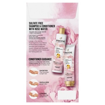 Pantene Nutrient Blends Moisture Boost  Rose Water Shampoo & Conditioner, 2 pk