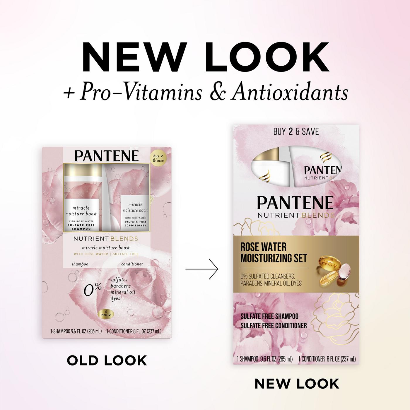 Pantene Nutrient Blends Moisture Boost  Rose Water Shampoo & Conditioner; image 8 of 10