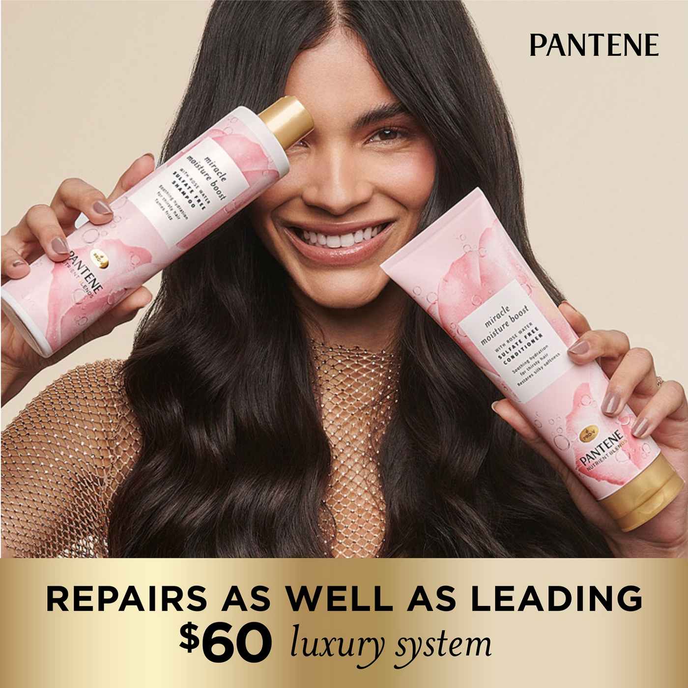 Pantene Nutrient Blends Moisture Boost  Rose Water Shampoo & Conditioner; image 9 of 10