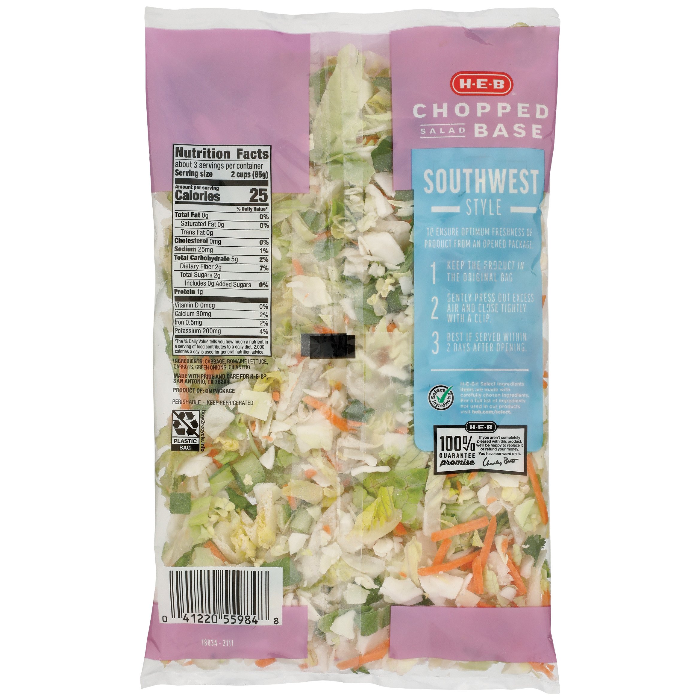 H-E-B Chopped Salad Base - Southwest Style - Shop Lettuce & Leafy ...