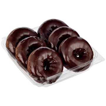 H-E-B Bakery Chocolate Iced Cake Donut, 6 ct