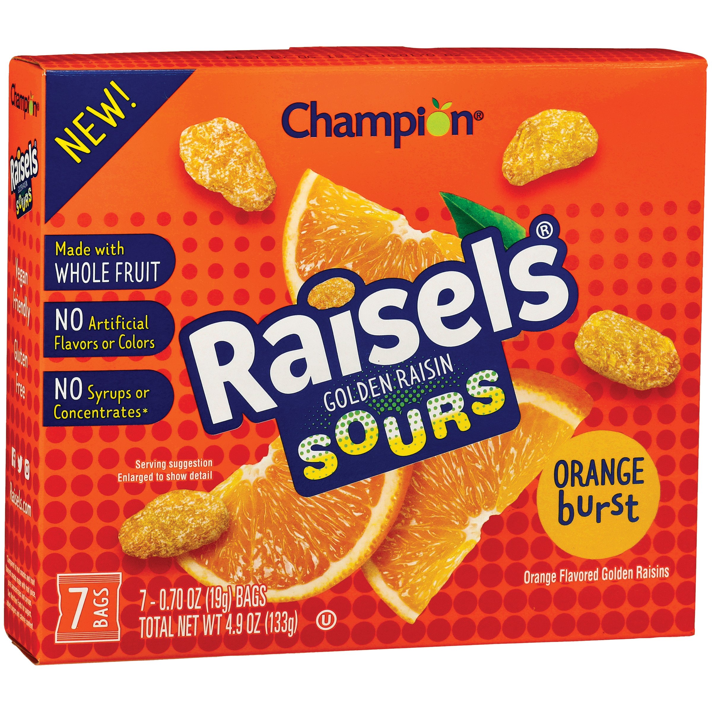 Champion Raisels Sours Orange Burst Golden Raisins Shop Canned Dried Food At H E B