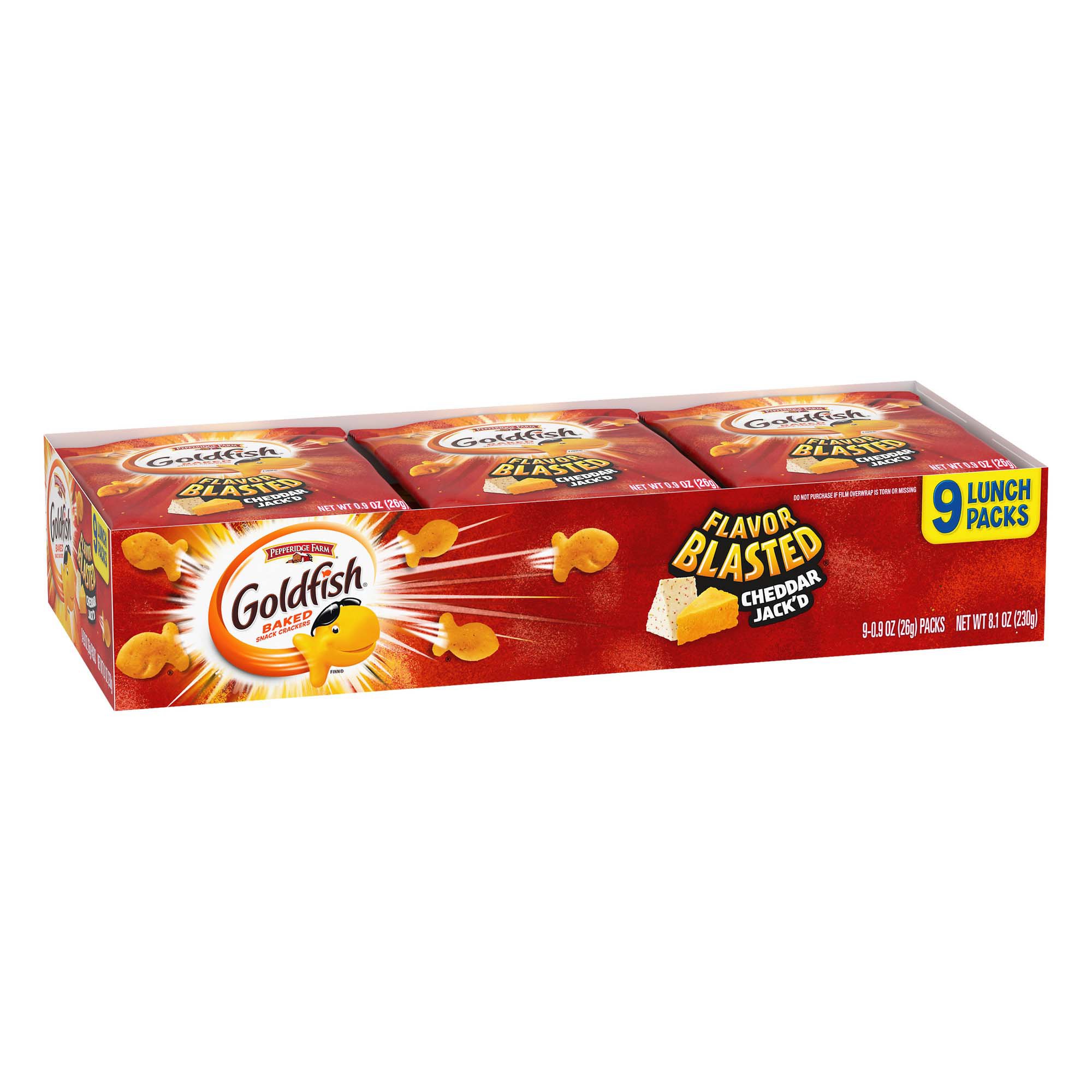 Pepperidge Farm Goldfish Flavor Blasted Cheddar Jack'd Multipack Tray ...