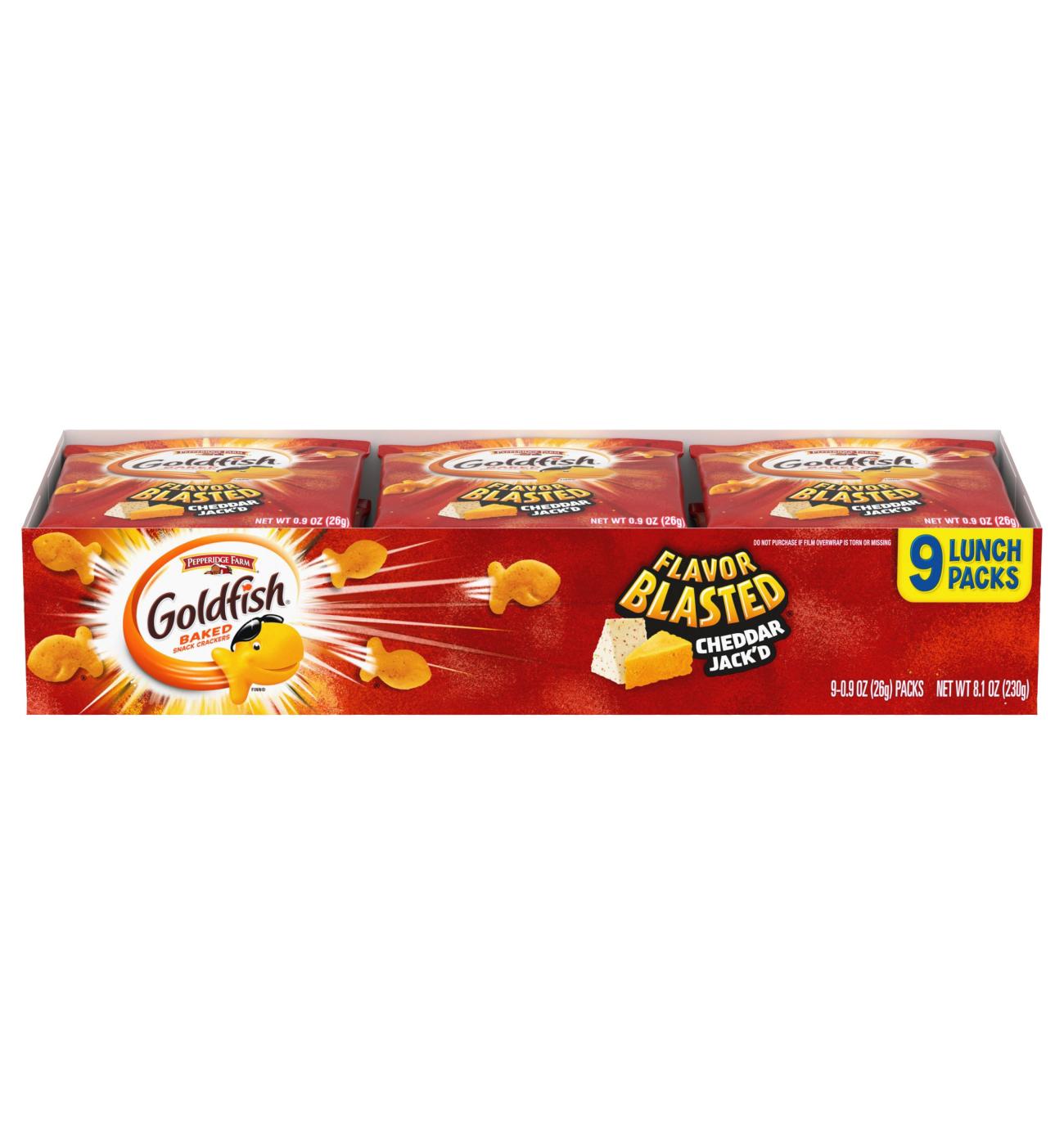 Pepperidge Farm Goldfish Flavor Blasted Cheddar Jack'd Multipack Tray ...