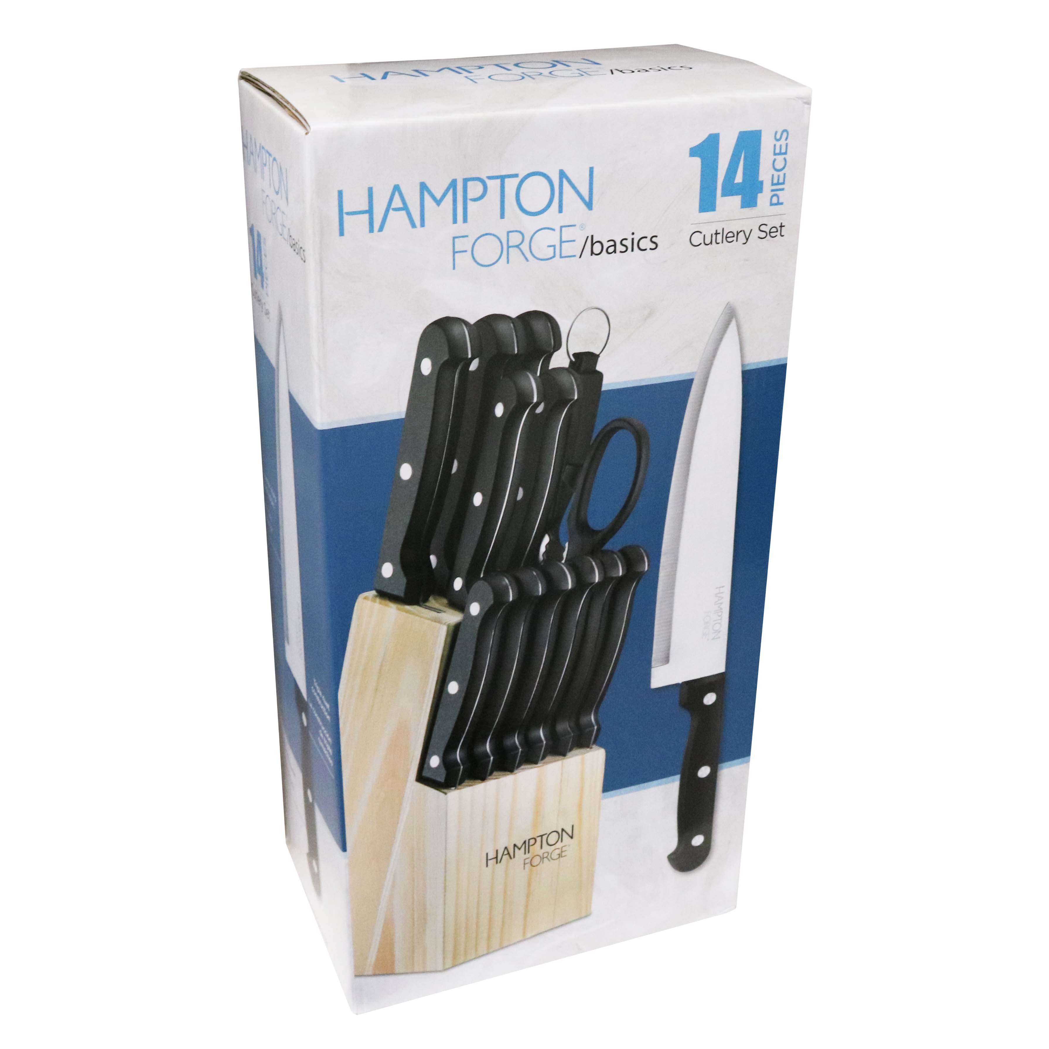 Hampton Forge Aldis Knife Block Set, 14 Piece, Black