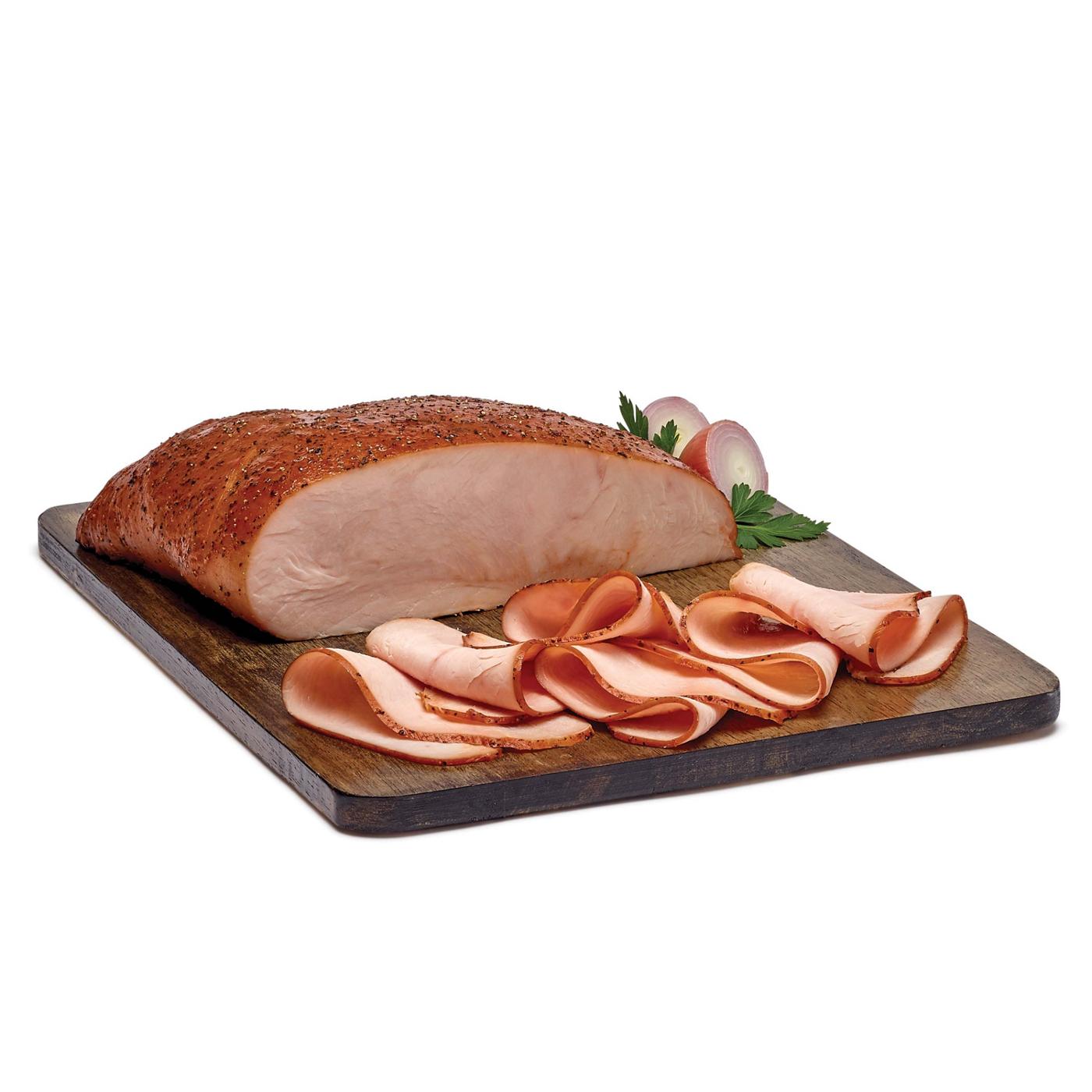 H-E-B Deli Sliced Post Oak-Smoked & Seasoned Turkey Breast; image 1 of 2
