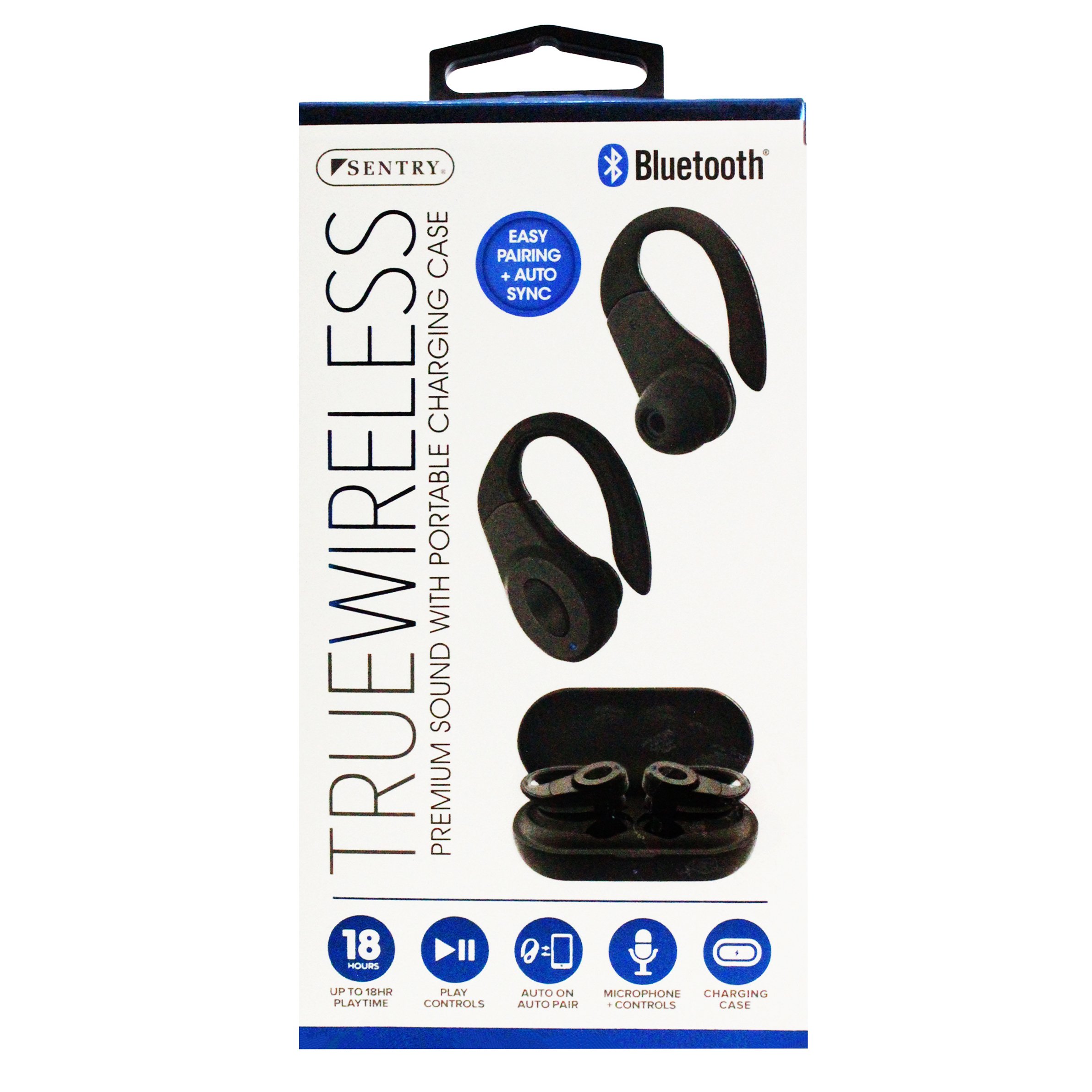 Sentry True Wireless Sport Hook Earbuds Black Shop Headphones