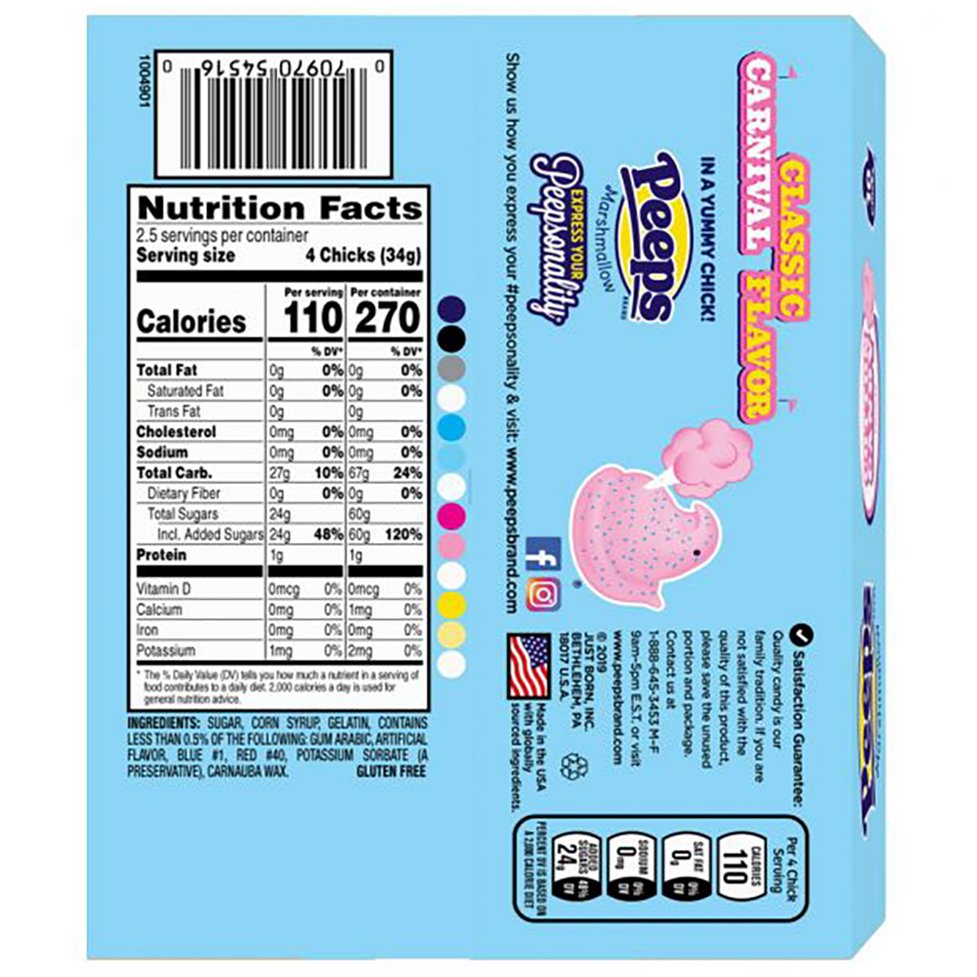 PEEPS, Cotton Candy Flavored Marshmallow Chicks, 10