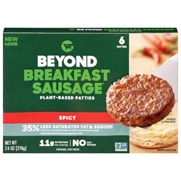 Beyond Meat Beyond Breakfast Sausage Frozen Plant-Based Patties - Spicy, 6 ct, 7.4 oz