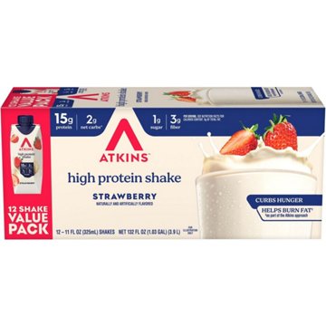 Atkins 15g Protein Shakes 12 pk Bottles - Strawberry