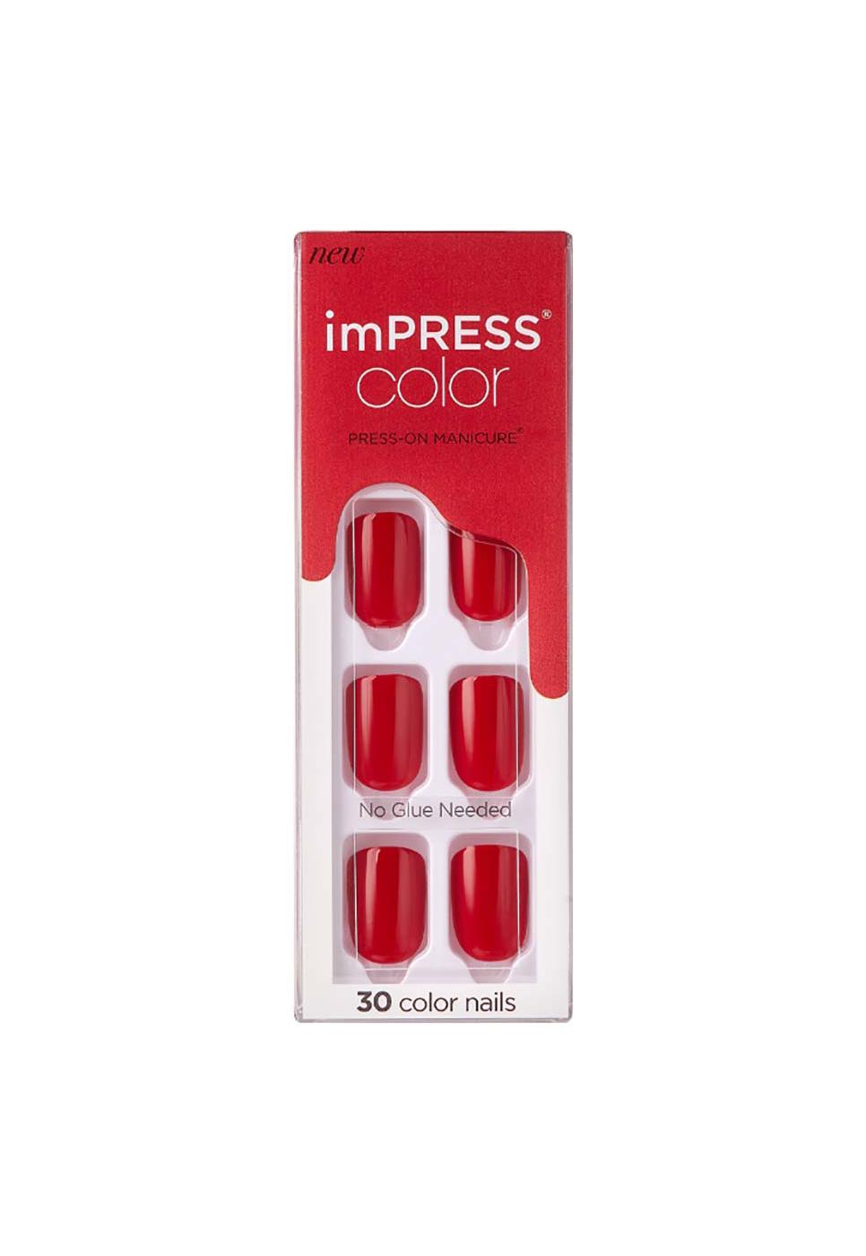 KISS imPRESS Color Press-On Manicure - Reddy Or Not; image 1 of 2